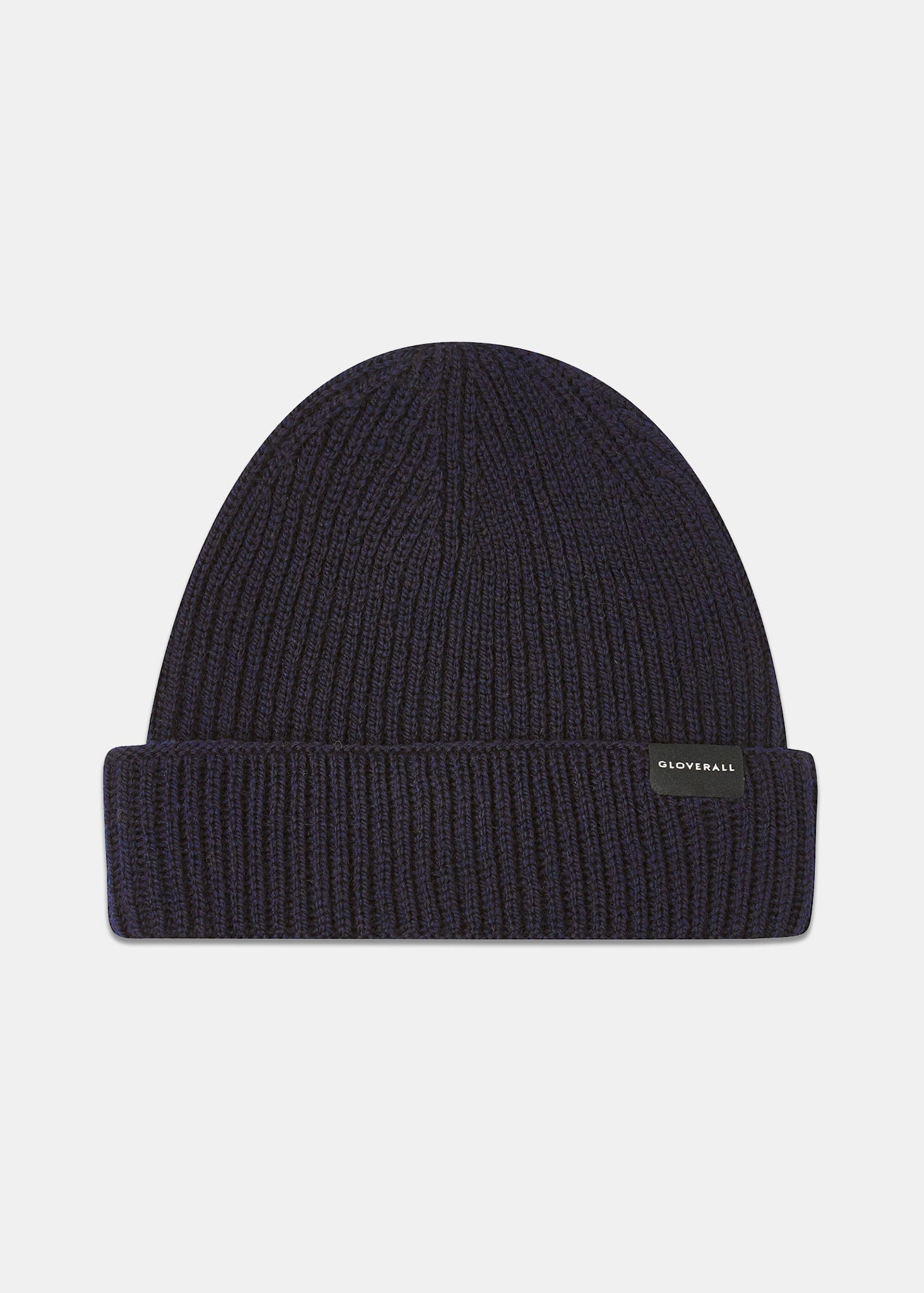 Unisex Ribbed Merino Beanie Hat Navy