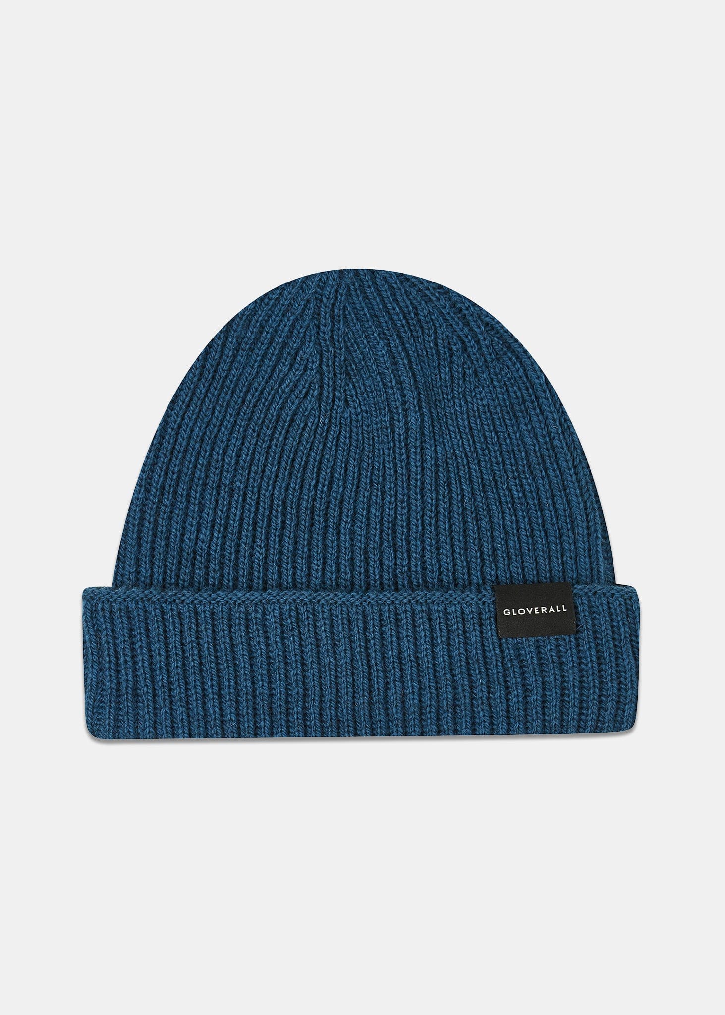Unisex Ribbed Merino Beanie Hat Petrol Blue