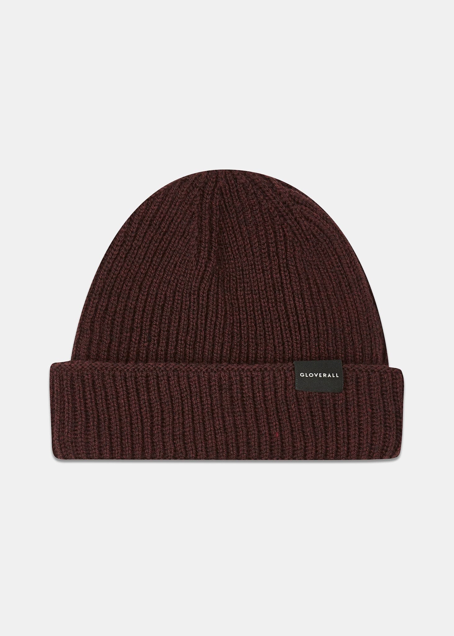 Unisex Ribbed Merino Beanie Hat Burgundy