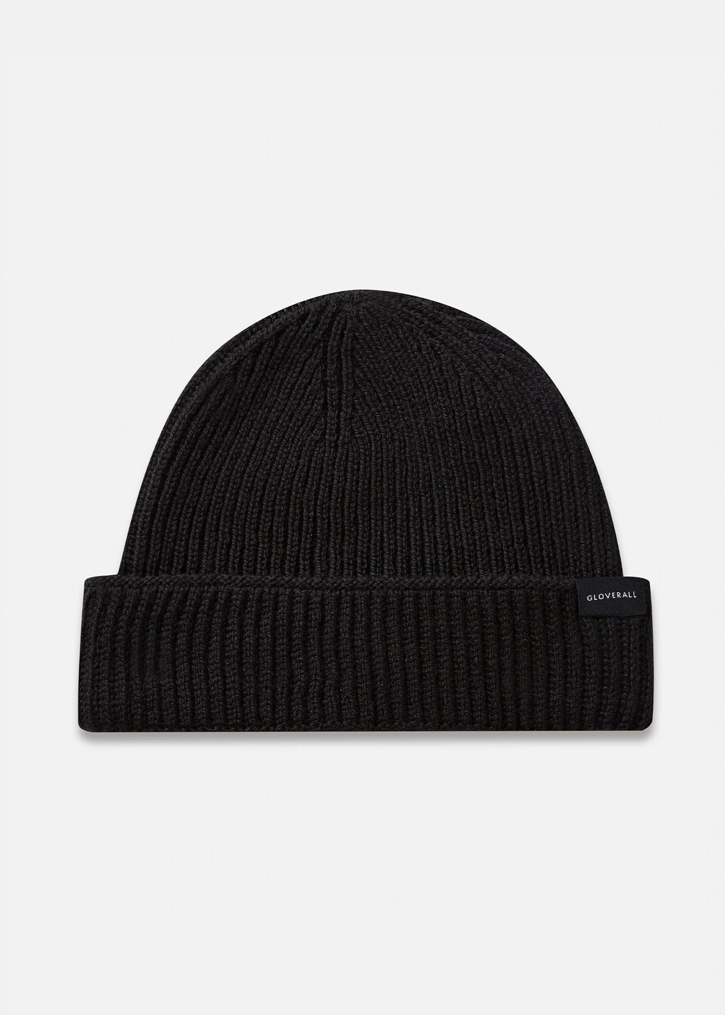 Unisex Ribbed Merino Beanie Hat Black
