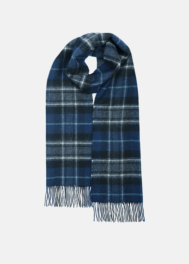 Unisex Oversized Lambswool Scarf MacRae Hunting Blue