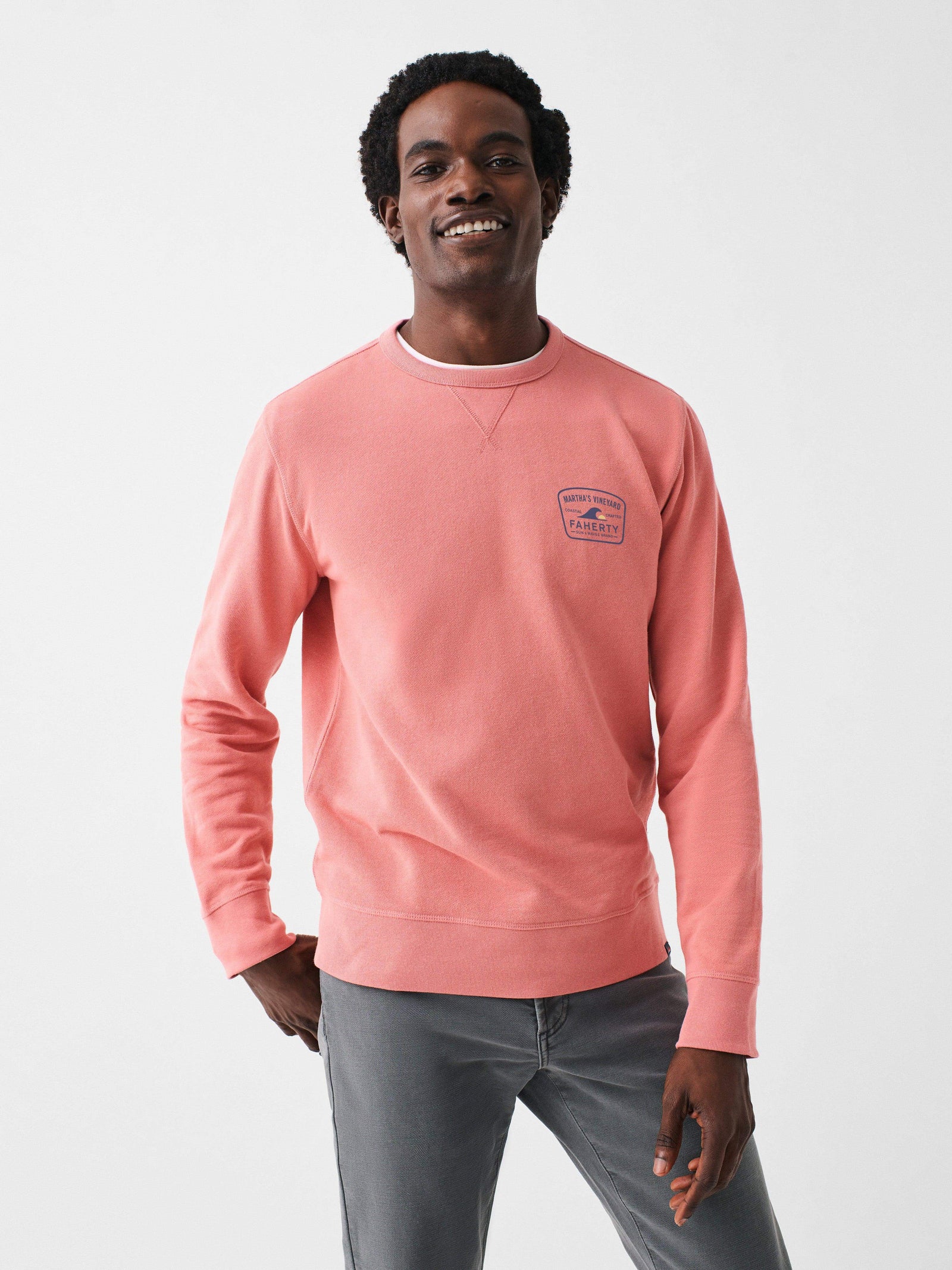 Martha's Vineyard Long-Sleeve Terry Crewneck - Faded Flag