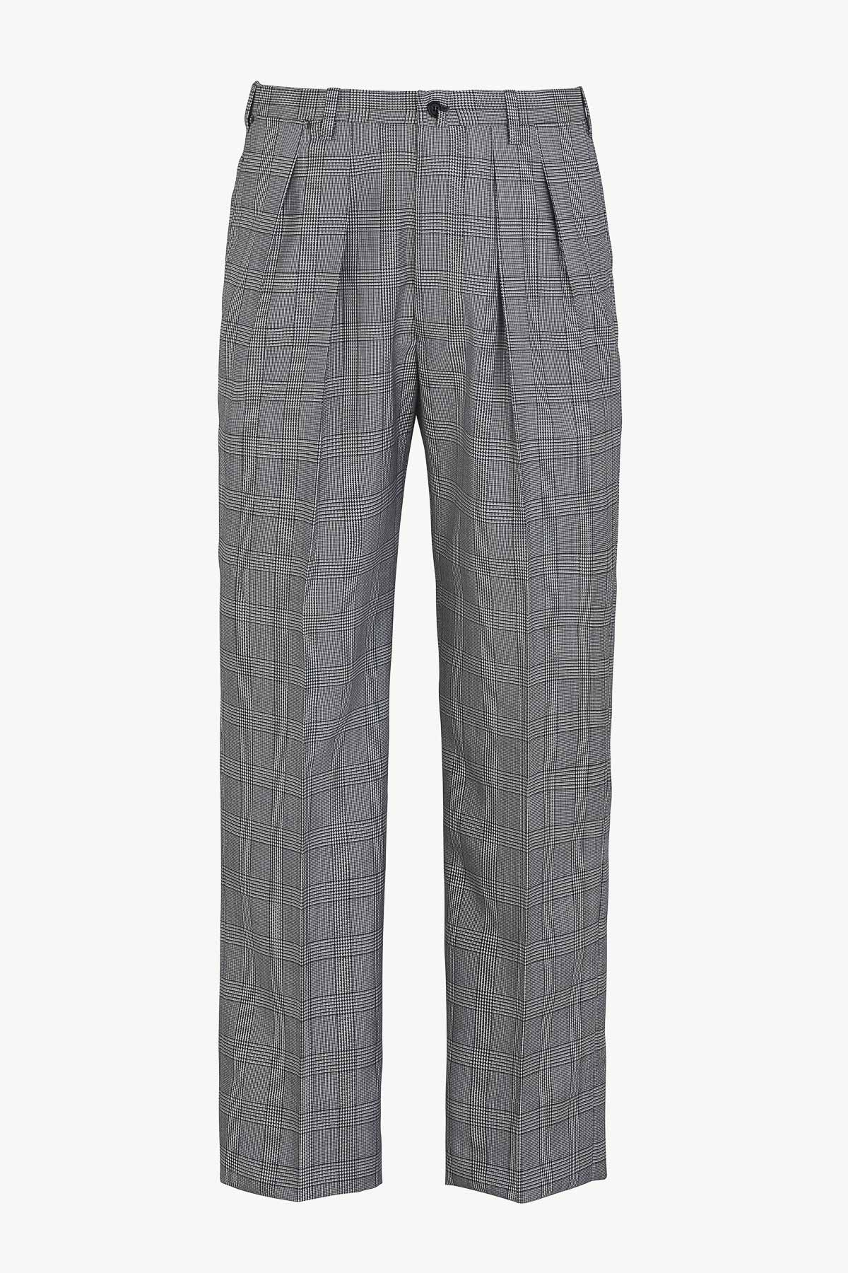 Umberto Trousers In Wool Glen Check