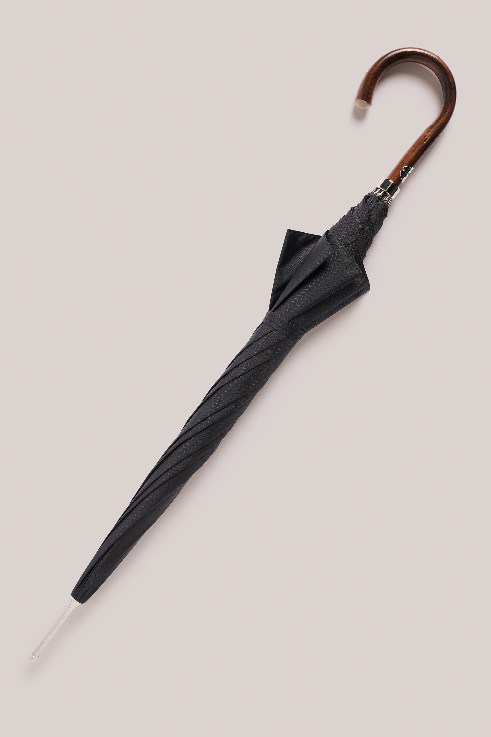 Handmade Umbrella Chestnut Wood Handle Micro Chevron