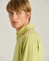 COTTON JERSEY LONG-SLEEVED POLO SHIRT IN GREEN