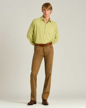 COTTON JERSEY LONG-SLEEVED POLO SHIRT IN GREEN