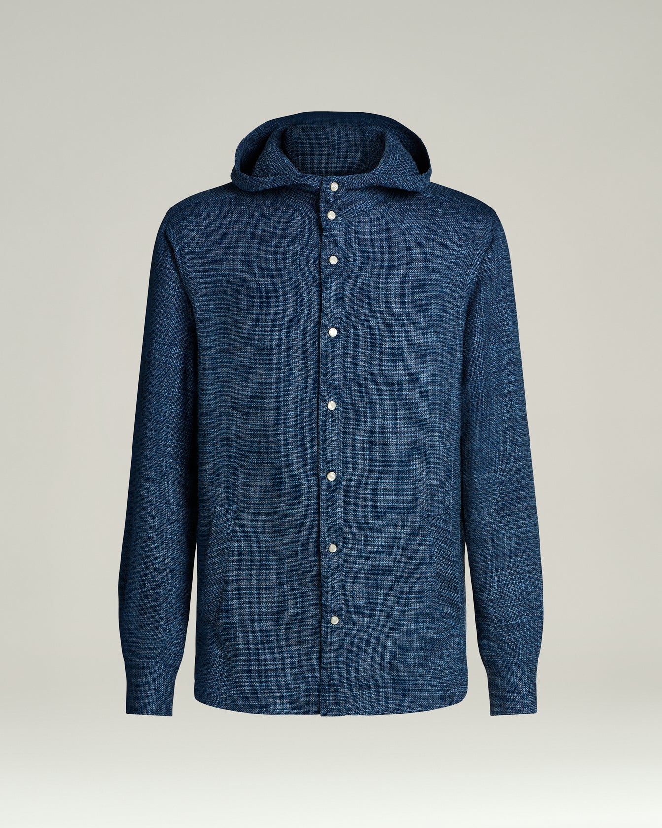Natural Fiber Blend Hooded Overshirt
