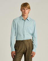 COTTON JERSEY SHIRT IN AZURE