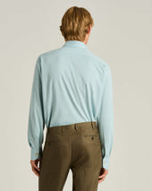 COTTON JERSEY SHIRT IN AZURE