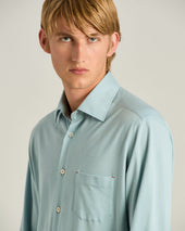 COTTON JERSEY SHIRT IN AZURE