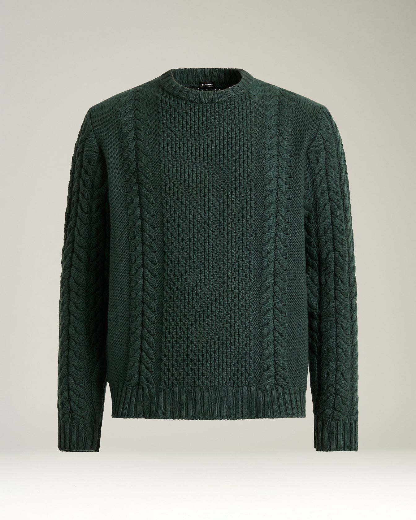 Pine Cable Knit Cashmere Crewneck Sweater