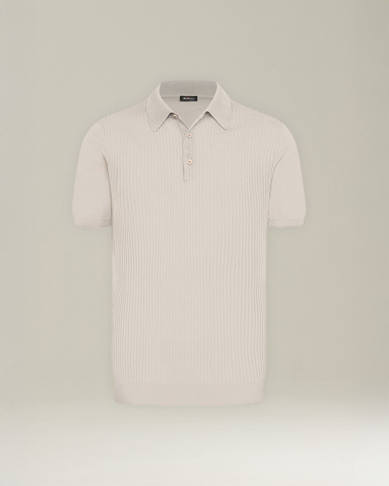 Cotton Polo Shirt With Simple Ribbed Pattern
