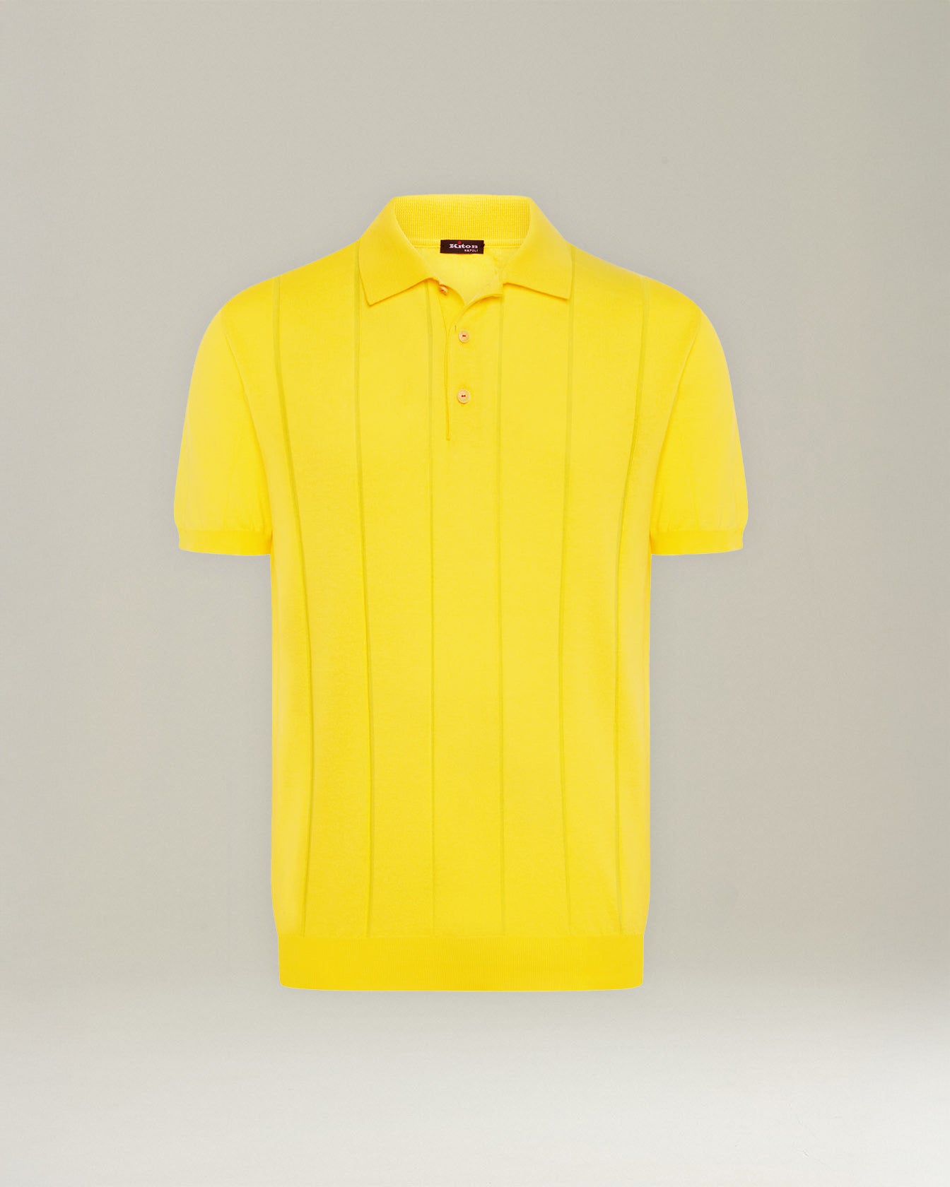 Cotton Polo Shirt With Ribbed Pattern