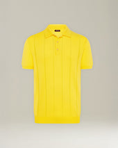 COTTON POLO SHIRT WITH RIBBED PATTERN