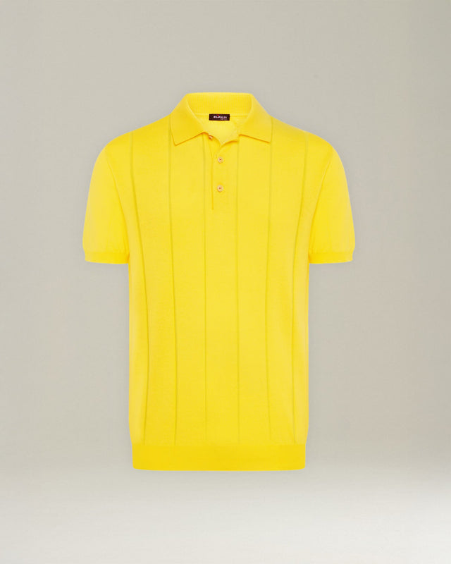 COTTON POLO SHIRT WITH RIBBED PATTERN