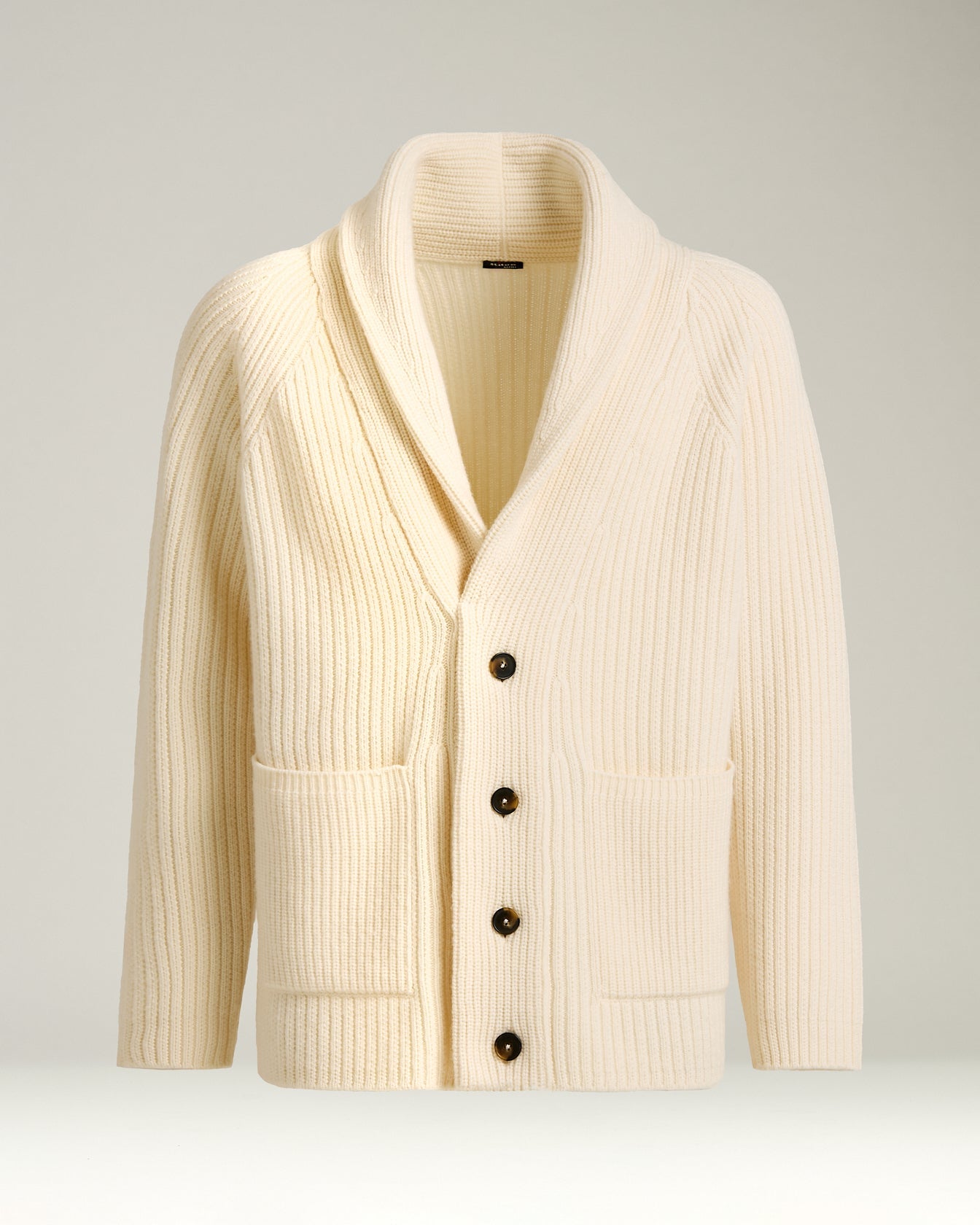 Shawl Collar Cardigan In Wool And Cashmere