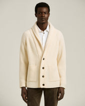 Shawl Collar Cardigan In Wool And Cashmere