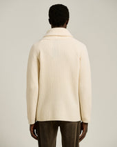 Shawl Collar Cardigan In Wool And Cashmere