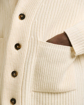 Shawl Collar Cardigan In Wool And Cashmere