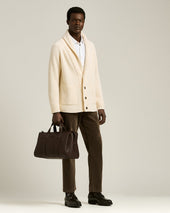 Shawl Collar Cardigan In Wool And Cashmere
