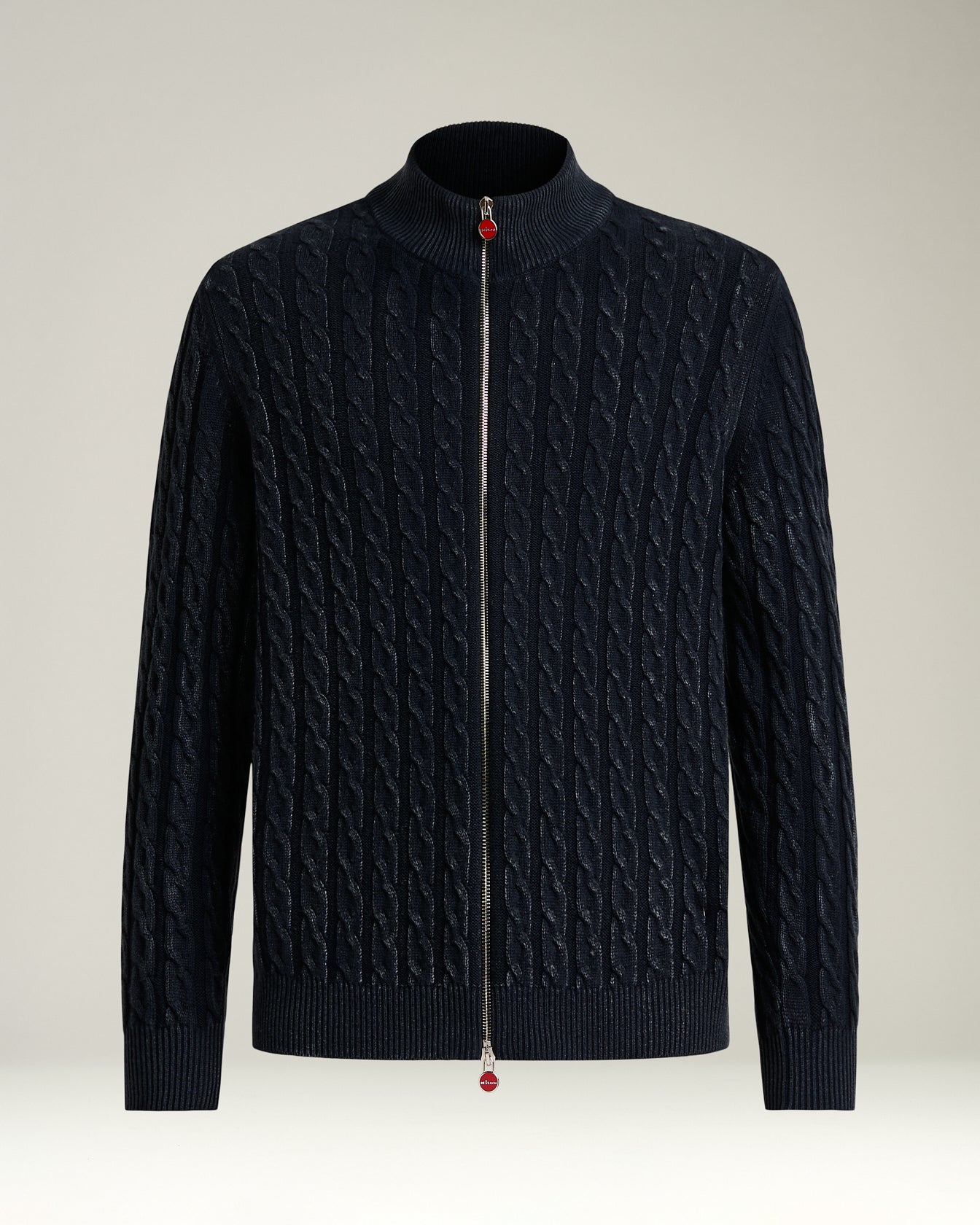 Full Zip Cardigan In Midnight Blue Cashmere