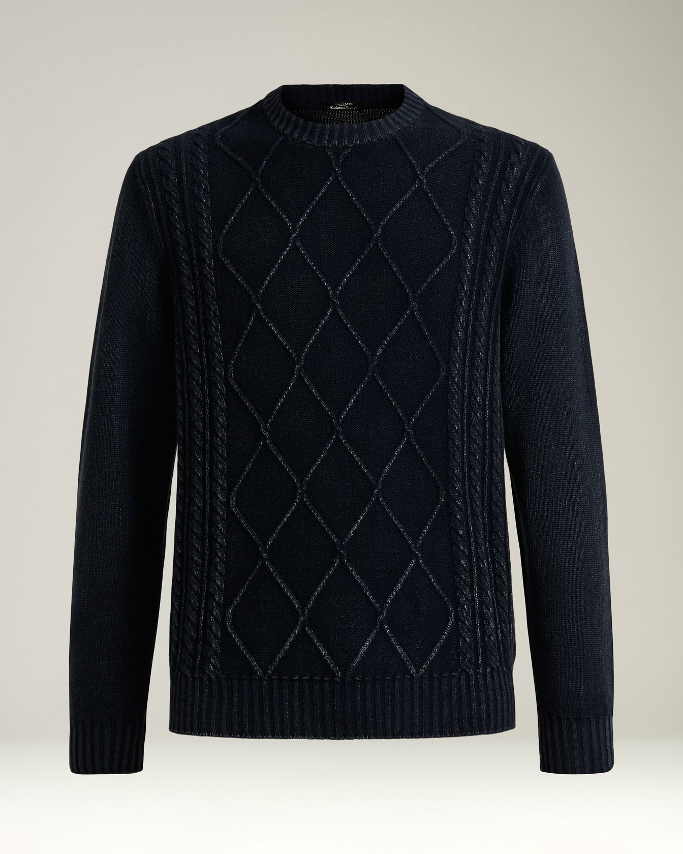 Diamond Pattern Cashmere Crewneck Sweater
