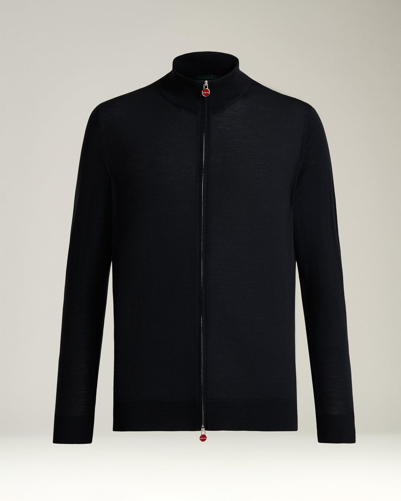 MEN’S FINE‑WOOL FULL‑ZIP CARDIGAN IN MIDNIGHT BLUE
