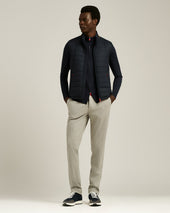 Men S Fine Wool Full Zip Cardigan In Midnight Blue