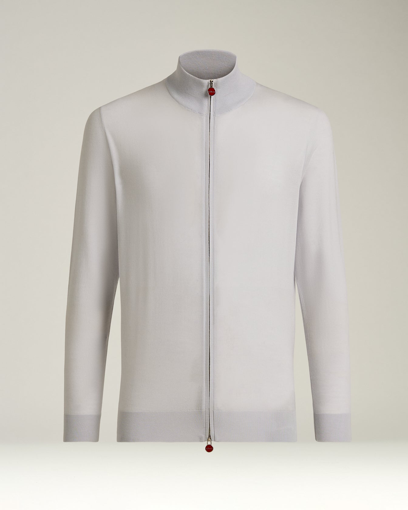 OPTICAL WHITE FULL-ZIP CASHMERE CARDIGAN