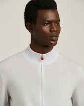 Optical Full Zip Cashmere Cardigan