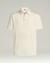 Silk And Cotton Blend Short Sleeved Polo Shirt