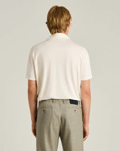 Silk And Cotton Blend Short Sleeved Polo Shirt