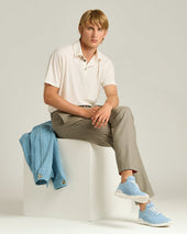 Silk And Cotton Blend Short Sleeved Polo Shirt