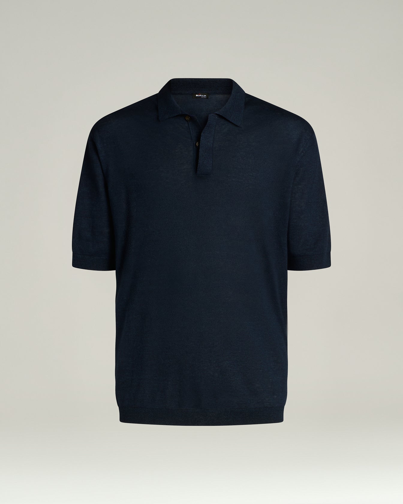 Lightweight Knit Short Sleeved Polo Shirt Natural Fiber Blend