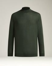 GREEN PINE “DIAMANTE BLU” WOOL MOCK-NECK SWEATER