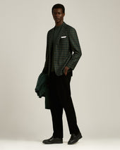 GREEN PINE “DIAMANTE BLU” WOOL MOCK-NECK SWEATER