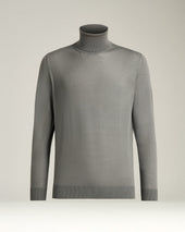Iron Grey Blue Diamond Wool Turtleneck Sweater
