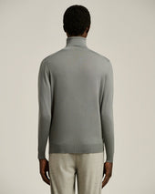 Iron Grey Blue Diamond Wool Turtleneck Sweater