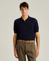 SHORT-SLEEVED ZIPPED POLO SHIRT