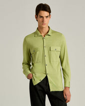 SILK, CASHMERE AND LINEN BLEND OVERSHIRT