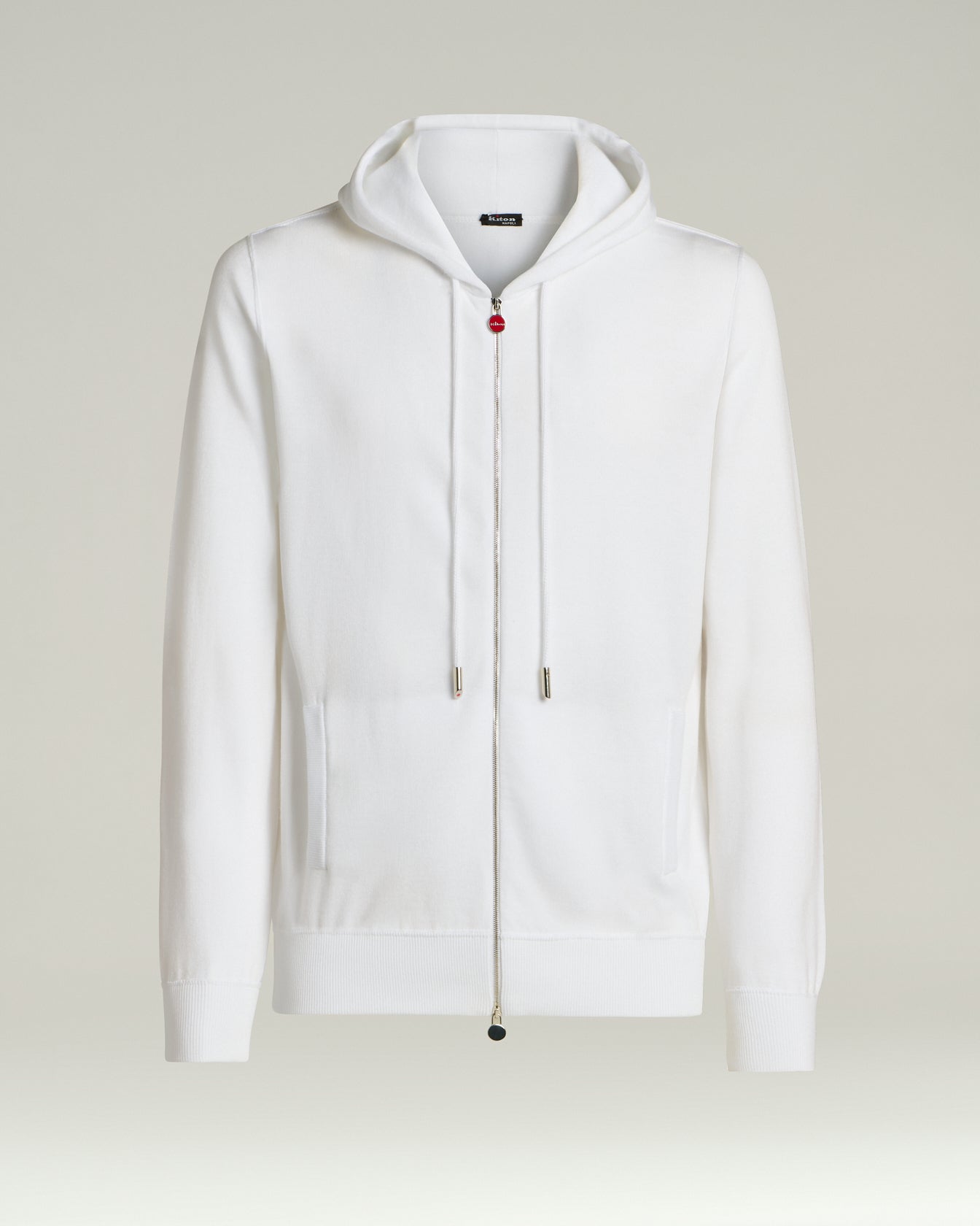 WHITE PURE COTTON HOODED SWEATSHIRT