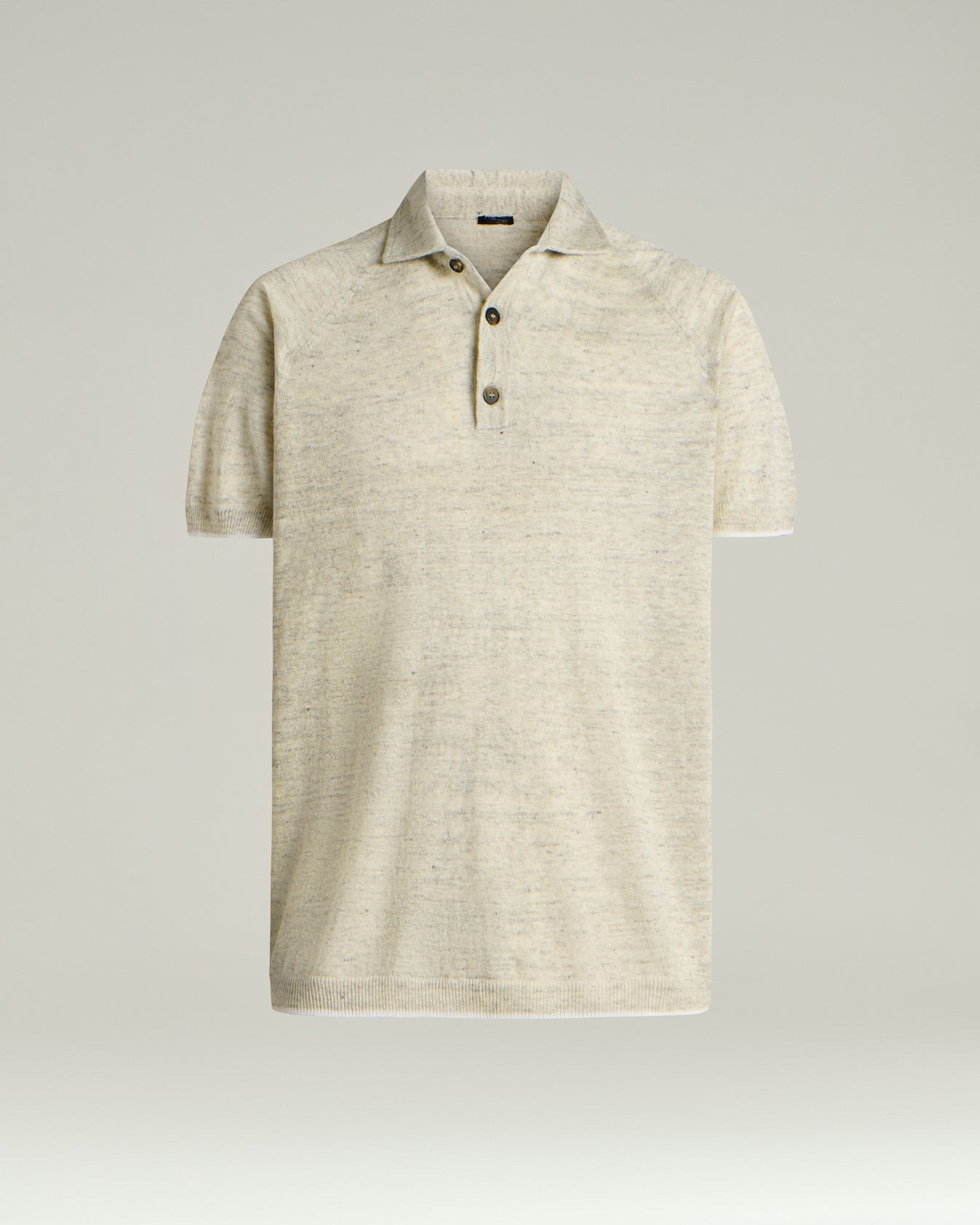 Pure Linen Short Sleeved Polo Shirt In Grey