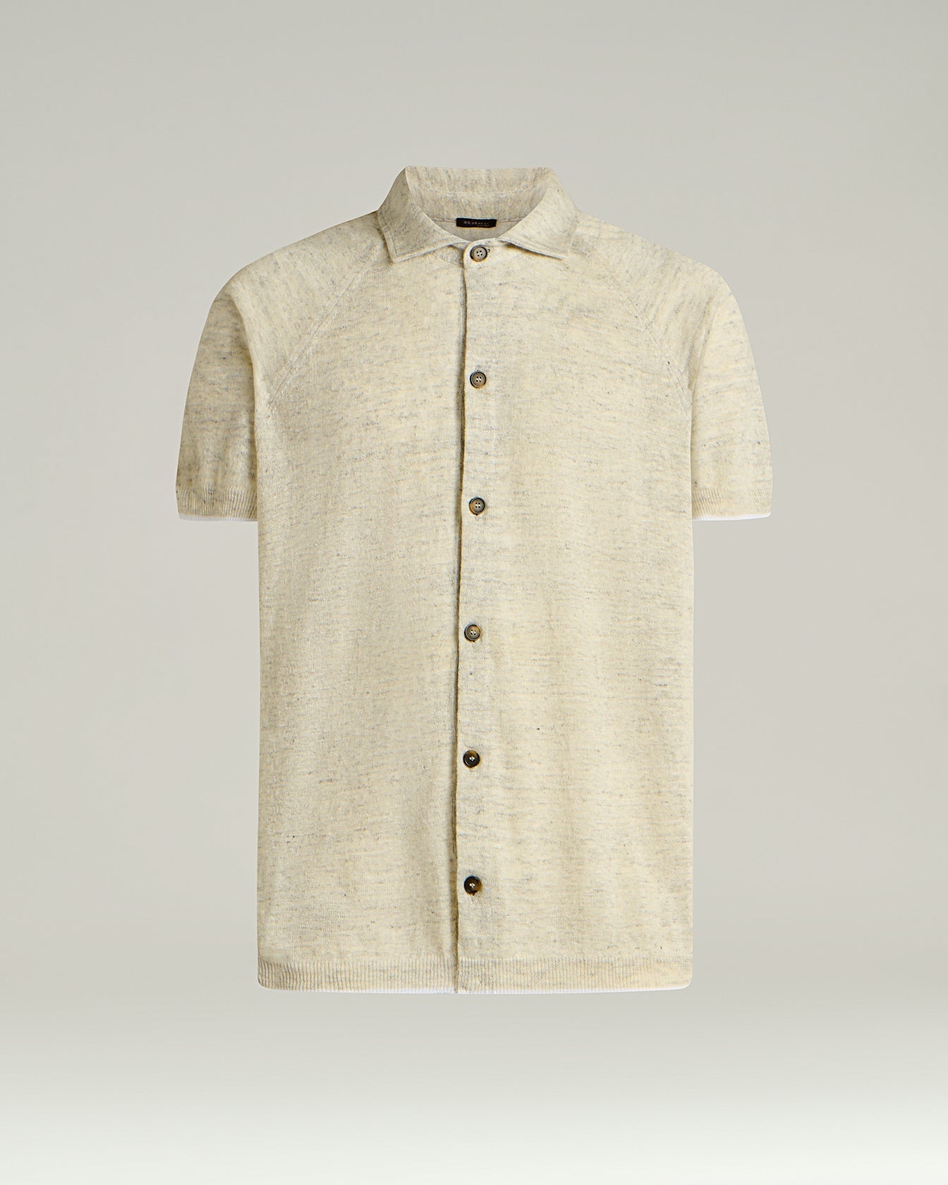 Pure Linen Short Sleeved Shirt In Grey