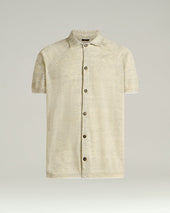 PURE LINEN SHORT-SLEEVED SHIRT IN GREY