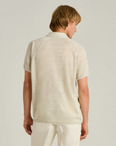 PURE LINEN SHORT-SLEEVED SHIRT IN GREY