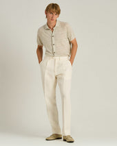 PURE LINEN SHORT-SLEEVED SHIRT IN GREY