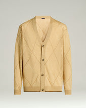PURE LINEN CARDIGAN IN BEIGE