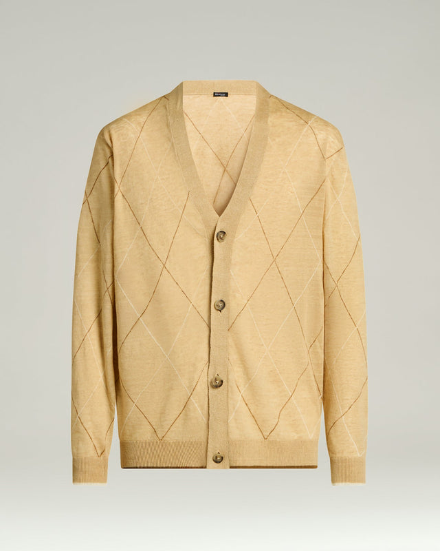 PURE LINEN CARDIGAN IN BEIGE