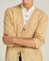 PURE LINEN CARDIGAN IN BEIGE