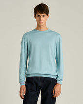 Silk Cashmere And Linen Blend Crew Neck Sweater In